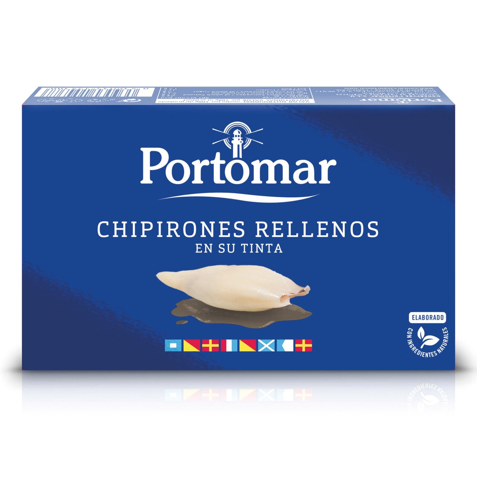 Calamaretti/Calamari ripieni al nero di seppia "Chipirones" 115g/80g - PortoMaR