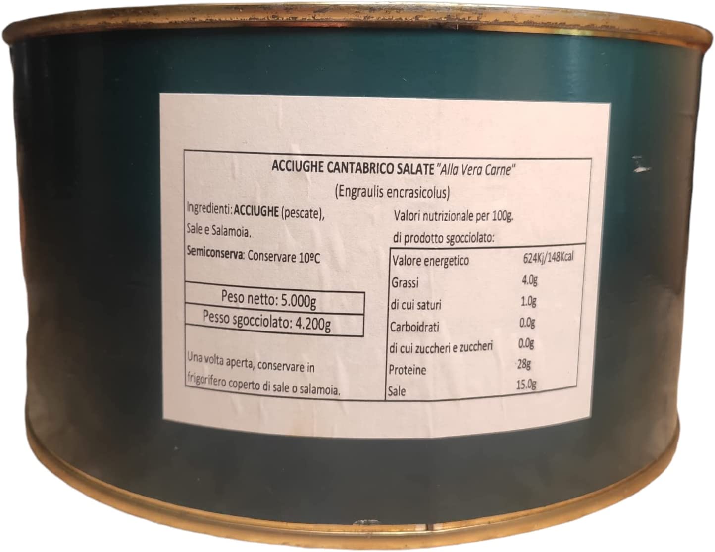 Acciughe sotto Sale del Mar Cantabrico GRAN RESERVA Rezumar da 5kg