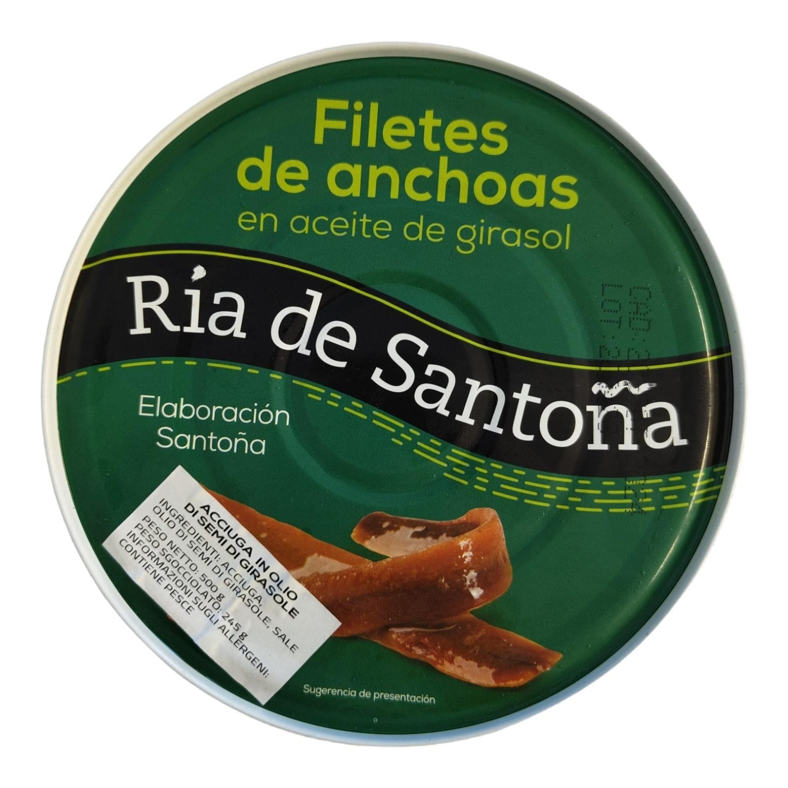 Filetti Selezionati di Acciughe Cantabriche in Olio di girasole 500g.