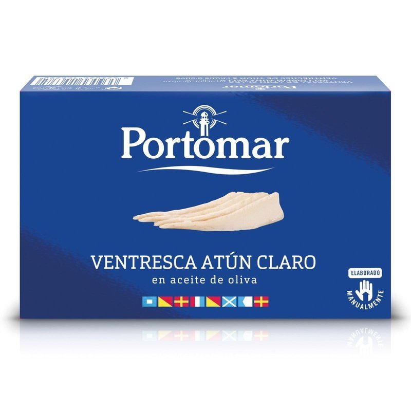 Ventresca di Tonno chiaro all'olio d'Oliva "Ventresca Atun Claro" 115g/75g - PortoMar