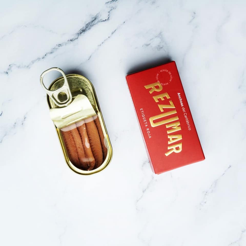 Rezumar KIT 10 Filetti di acciughe del Mar Cantabrico in Olio di Oliva 50g maturate 8 mesi in BOTTE